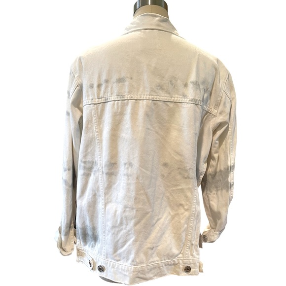 Unique tie dye white denim jean shacket small - Picture 4 of 5
